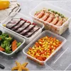 Take Out Containers 20pcs Transparent Fruit Carry Box Disposable Vegetable Salad Bento Boxes Kitchen Fridge Fresh-keeping Food Container