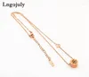 Pendant Necklaces Trendy RoseGold Women Titanium Steel For Gril Anniversary Engagement Party Necklace Jewelry