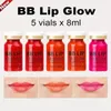 5 флаконов 8 мл корейских губ BB Ampoule Serum Romantic Red Lip Gloss Постоянный макияж пигмент