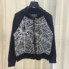 2023 Black/Blue Letter Print Women's Cardigan Brand Same Style Women's Sweaters DH0011