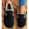 Teddy spänne dekor fodrad snö vinter suedette hålla varma kvinnors utomhus komfort loafers fluffiga casual damskor skor t hoes