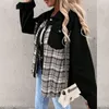 Women's Jackets Fashion Women's Denim Jacket Long Sleeve Plaid Button Down Shirts Shacket Jacket Women Oversized Jean Jacket 230828