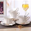 Mugs Bone China Afternoon Tea Cup Highend Gold Painted British Black Coffee Cups And Saucers Set 180ML Ceramic Espresso 230829