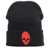 Stingy Brim Hats New Knit Hat Hip-Hop Style Skull Pattern Melon Leather Hat For Men and Women Warm Woolen Cap Beanie Cap J230829