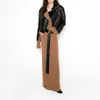 Basic Casual Dresses Leather Belt Waist Corset Slim Woolen Knit Long Dress Autumn and Winter Temperament Commuting Hundred Womens dresses 230828