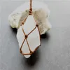 Pendentif Colliers Naturel Minéral Blanc Quartz Cristal Pierre Collier Fumée Irrégulière Chakra Brut Guérison