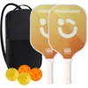 Raquettes de tennis Ensemble de palettes de pickleball - Ensemble de 2 raquettes de pickleball en graphite approuvé par l'USAPA 4 balles de pickleball Raquette de pickleball de tennis de plage 230828