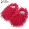 Slippers Winter Furry Shoes Women Fur Slippers Fluffy Faux Mongolian Fur Slides Warm Plus Fuzzy Flip Flops Luxury Shoes Woman T230828