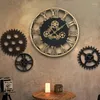 Väggklockor Retro Industrial Style Gear Artistic Creative Mechanical Decorative Clock Decoration for Home Office