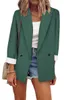 Womens Wool Blends Chic Loose Light Green Women Blazer Summer One Button Female Suit Jacket Full Sleeve Outwear blaser femme Elegant Outerwear 230828