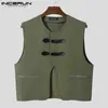 Tops 2023 Koreanischen Stil Neue männer Solide Alle-spiel Einfache Weste Mode Leder Schnalle Zipper Design Kurze Westen s-5XL HKD230828