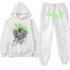 Herren Hoodies Sweatshirts Y2K Paar Hoodie Sets Hip Hop Spinnennetz Brief Drucken Lässige Lose Sweatshirt Hosenanzug 2023 Mode Langarm Zweiteiliges Set 230829