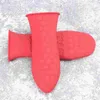 Tapis de Table en Silicone, 2 pièces, nid d'abeille antidérapant, poignée de poêle, manchon de protection, housse de support (grande taille, petit rouge)