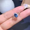 Bagues de cluster KJJEAXCMY Bijoux fins 925 Sterling Silver Incrusté Naturel Londres Blue Topaz Femme Belle Mode Ovale Gem Bague Support