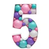 Decoration 73cm Number & Alphabet Mosaic Frame Stand Balloon Box Baby Shower Giant Adult Children Birthday Decor Letter