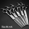 Scissors Shears 665775 inch Scissors Japan Professional hairdressing Scissors Barber Scissors Set Hair Cutting Shears thinning clippers x0829