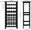 Mugs Wine 28 Bottles Display Holder with Table Top 7Tier Free Standing Storage Shelves for Kitchen Pantry Cellar Bar Black 230829