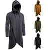 Men's Hoodies Mens Tunic Sweatshirts Personality Color Dark Long Solid Sweater Hooded Style Corner & Casual Short Sleeve