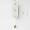 Relógios de parede Home DecorSimples e Luz Luxo Marmoreado Pedra Laje Relógio Balanço Mudo Decorativo Design Moderno