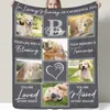 Custom Memorial Blanket Gifts for Dog Lover, Personalized Puppy Photo Collage Throw Blanket with Picture Name in Loving Memory Blanket