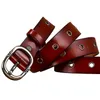 Belts Fashion Metal hollow genuine leather belts for women Quality Pin buckle belt woman Cow skin waist strap for jeans Width 2.8 cm 230829