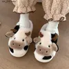 Furry Cute Animal Comwarm Slipper dla kobiet dziewczęta moda puszysta zima ciepłe kapcie Kobieta kreskówka mleka krowa bawełniana bawełniana buty t230828 21b41