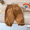 Pantalon Version coréenne pour enfants de 0 à 6 ans, mode printemps Simple rétro, couleur unie, pantalons décontractés pour hommes et femmes, bébé