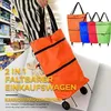 Wiederverwendbare Einkaufstaschen, Einkaufswagen, Trolley-Tasche, 600D Oxford-Stoff, tragbar, faltbar, mit Rädern