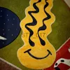 Tapetes Tapete de Cabeceira Dos Desenhos Animados Engraçado Distorção Smiley Face Crianças Quarto Tapete Decoração de Casa Bonito Sala de Estar Corredor X0829