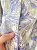 Womenowa odzież śpiąca Crlaydk Kobiety Pękamę 2 sztuki PJ Zestawy Blue Galaxy Silk Button Down Mleeve Down Soft Loungewear Notch Nocar Zwaj nokali 230828