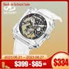 Wristwatches AESOP Flying Tourbillon Skeleton Mechanical Sapphire Luxury Watches Waterproof Watch For Men Movement Crystal Transparent Case