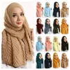 Ethnic Clothing Muslim Winkle Voile Hijab Turban Scarf Female Shawls Wrap Islamic Headscarf Arab Crinkle Headwear Hijabs Musulman Scarves