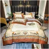 Ensembles de literie Brown Designer Cheval Imprimé Coton Queen King Size Couette Er Drap de lit Mode Automne Printemps Taies d'oreiller Drop Livraison Ho Dhxzd