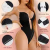 Midje mage shaper osynliga underkläder för rygglös klänning djupt v-ringning u kastar thong bodysuit formkläder transparenta brastraps sömlösa korsett bh 230828