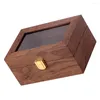 Boîtes de rangement pour montres, boîtier verrouillable, supports à bijoux, Anti-chute, organisateur Durable, conteneur de voyage en bois transparent