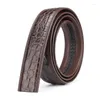 Ceintures Ceinture sans tête véritable crocodile os cuir boucle automatique véritable corps mode hommes 45