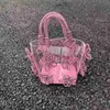 Bolsas de ombro mulheres verão transparente pvc diamante rosa arco bolsas e bolsa luxo strass tote festa de casamento saco de noite insstylishhandbagsstore