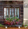 Shower Curtains Rustic Shower Curtain Doors of An Old Rock House with Frame Details in Countryside Past Fabric Bathroom R230829