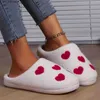 Couples Winter Women Slippers House Pattern Love Checkerboard Fluffy Slides Cartoon Embroidery Warm Indoor Ladies Cotton Shoes T230829 900