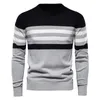 Herrenpullover Pullover Männer Pullover Baumwolle gestreift männlich Herbst Winter Mode Jersey Basic Boy Jumper Plus Größe 5XL 230829