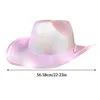 Berretti Cappello da cowboy perlescente Cappelli da cowgirl per le donne con la luce Cappellini Panama Accessori per costumi occidentali Sombreri De Drop Delive Dhkh2