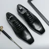 Scarpe eleganti da uomo da sposa eleganti in pelle da gentiluomo di lusso formali sociali maschili con testa quadrata oxford abiti da festa derby