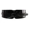 Belts Women Luxury Patent Leather Wide Stretch Belt Fashion Design Black Red Belt Suitable for Casual Office Party 230829