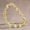 Golden Quartzose Jade Elastic Beaded Bracelet For Unisex Promise Bracelets Authentic Jade Bangle Yellow Bangles Lady Jewelry Jewellery Bracelet