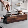 Mugs Walnut Wood Coffee Filter Tamper Holder Espresso Mat Stand Maker Support Bas Rack Accessories for Barista 230829