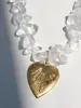 Chaînes Summer Seaside Vacances Original Perles de cristal blanc faites à la main en Europe et en Amérique Collier d'amour plaqué or rétro