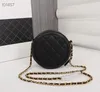 Luxury Designer Women Circle Round Vanity Bags Caviar Leather agnello Matelasse Chain Cross Body Borsa a tracolla trapuntata Girls Lady Borsa cosmetica Portafoglio a mano