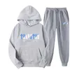 Vintermen Mens Tracksuit Long Sleeve Trapstar Pullover Hooded Suit Plus Velvet Sports and Leisure Two-Piece Byxor S-3XL 3AYL