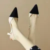 Sandálias verão moda fivela salto apontado feminino simples stiletto sapatos femininos 2023
