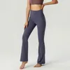 Calça feminina de ioga feminina LL, calça flare, bainha dividida, longa, interna, externa, cintura alta, pernas finas, ioga, softstreme, rede de fitness, leggings de cor sólida, macia s5